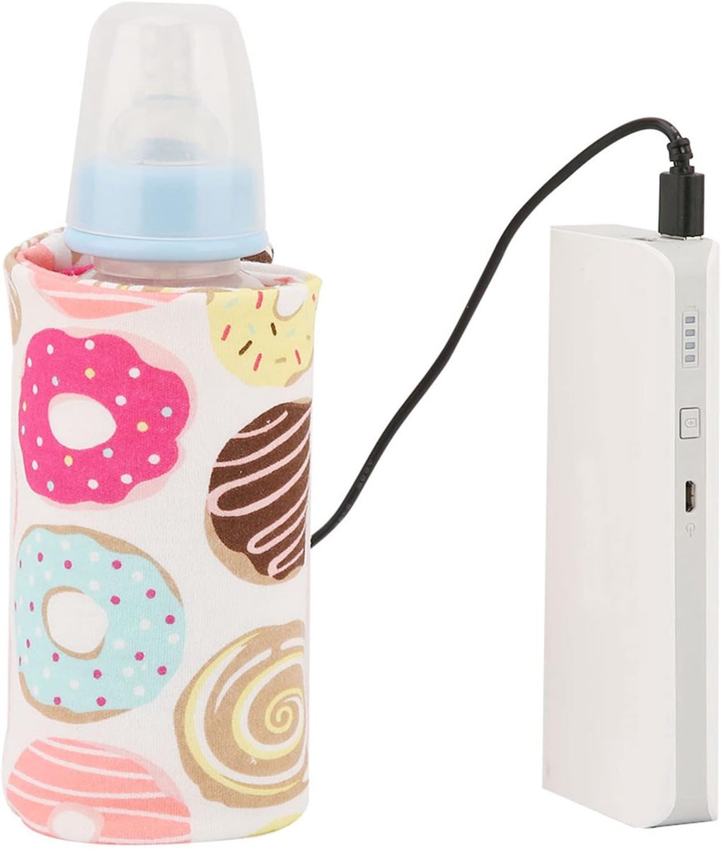 Houd Fles Warm, USB Baby Flessenwarmer voor Moedermelk Melk Warmer voor Baby Flessenverwarmer, Draagbare Melk Reizen Opslag Cover Isolatie Thermostaat (Donut)
