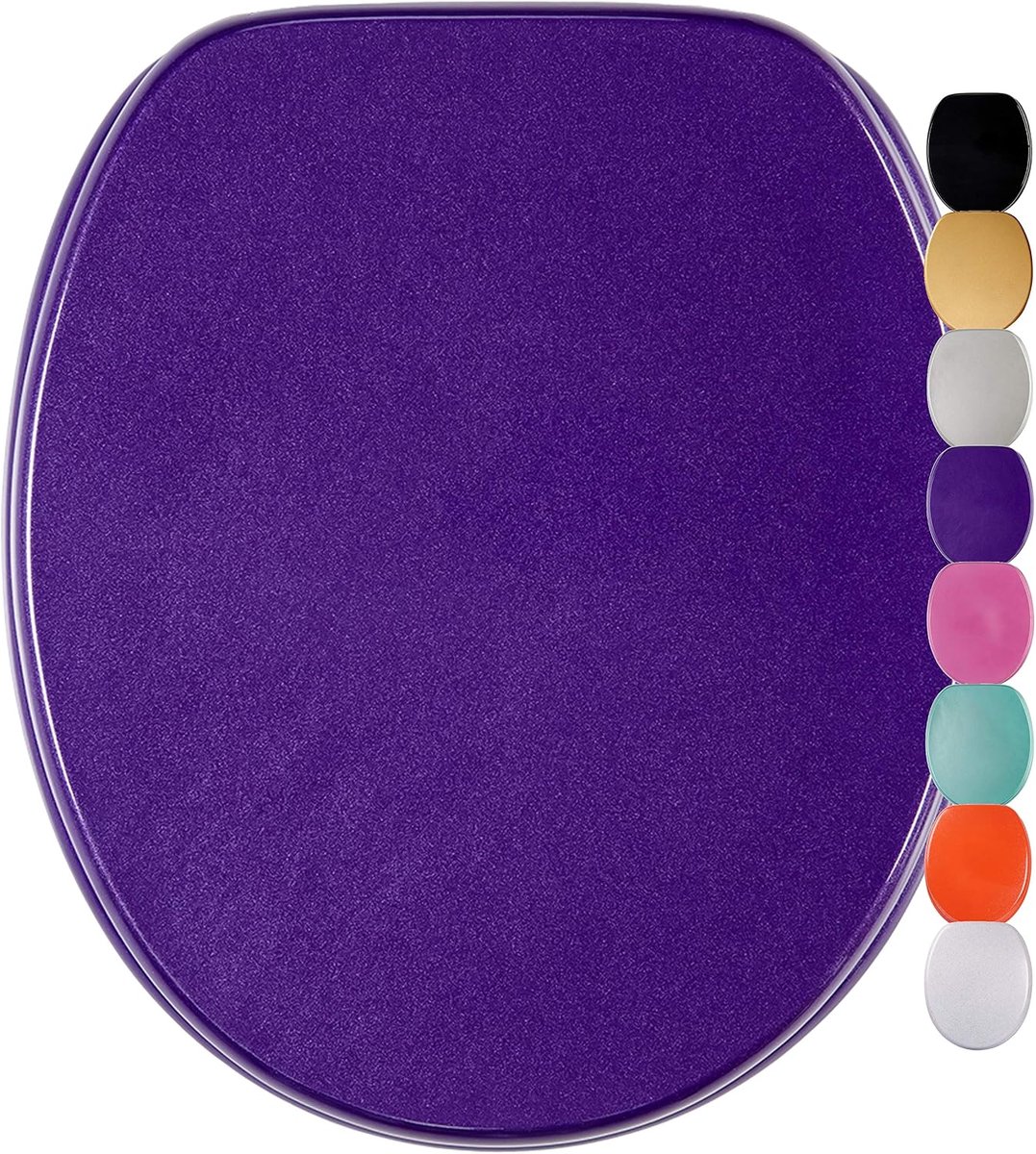 Glitterwc-bril met softclose, vele mooie glitter-wc-brillen beschikbaar, van hoge kwaliteit, stabiele kwaliteit van het hout (lila)