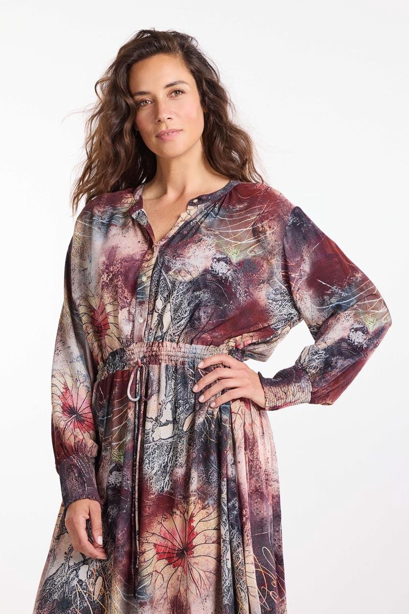 DIDI Dames Dress Beloved Burgundy Cloudroot print maat 40