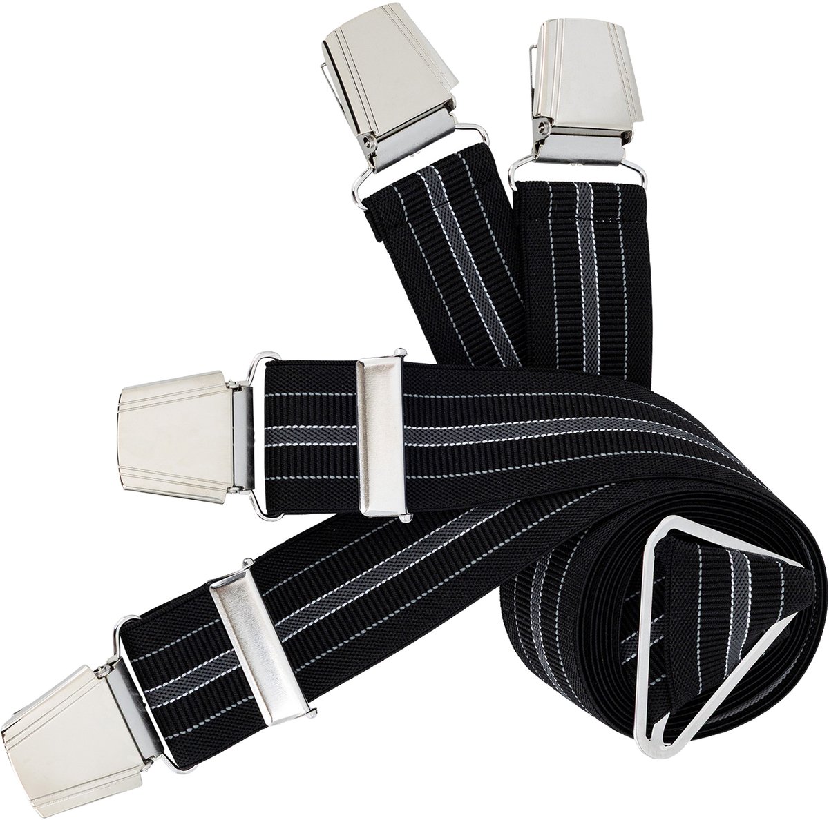 LINDENMANN heren bretels met extra sterke clips X-vorm - zwart gestreept