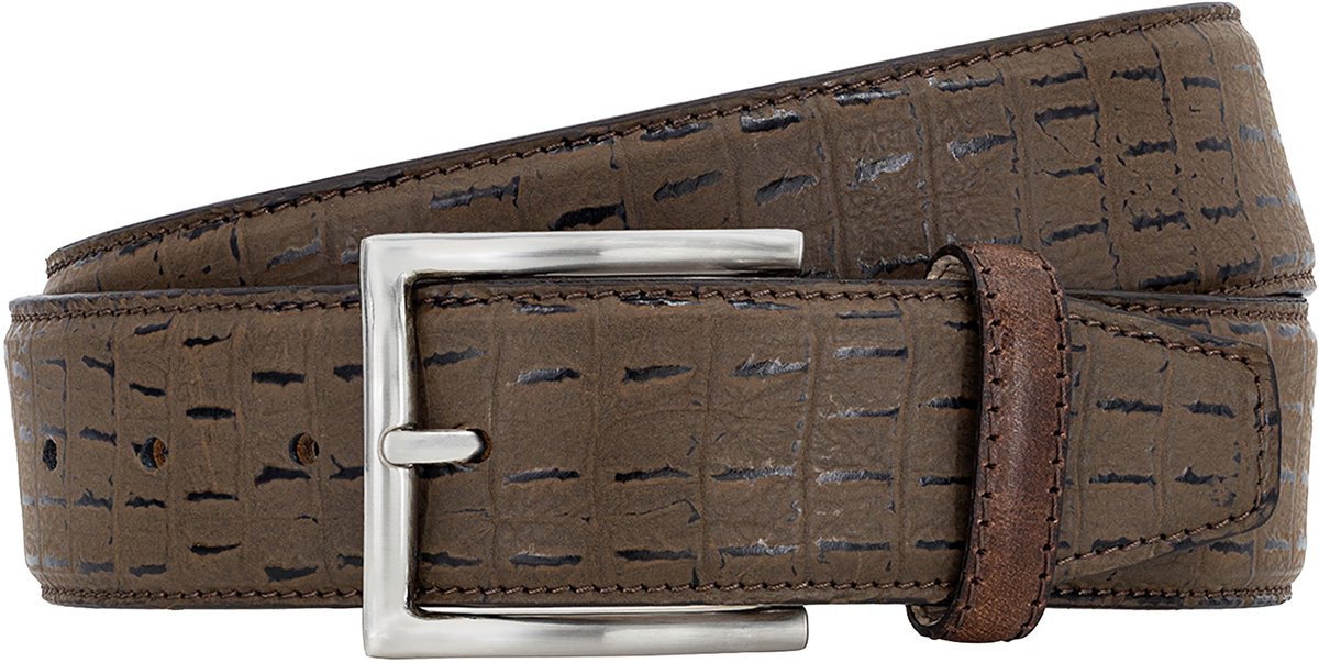 LINDENMANN leren heren riem - bruin