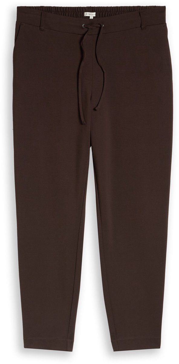 Tom Tailor - Plus Size - broek met losse pasvorm - Maat 52 - java dark brown