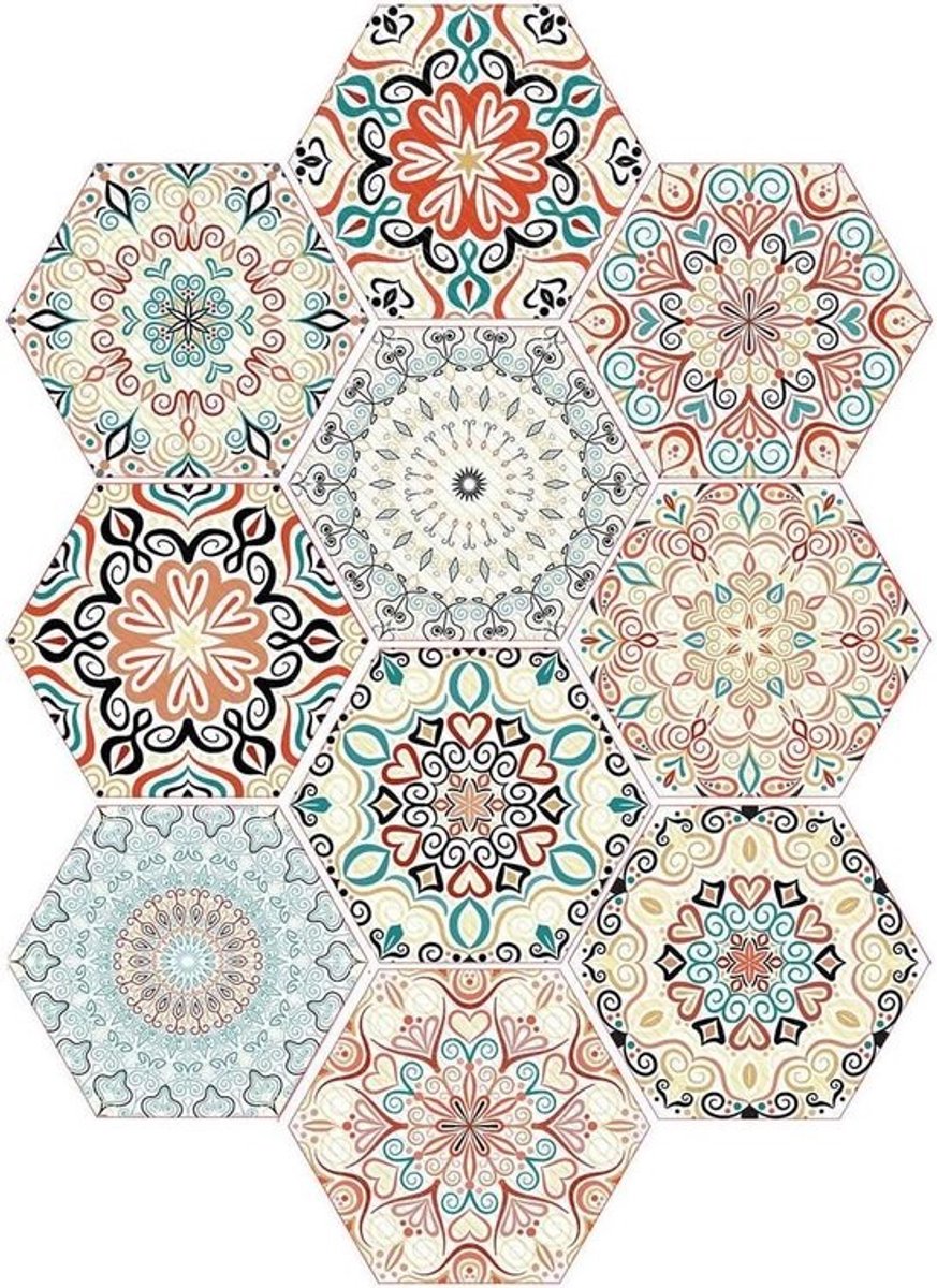 10 stuks Mandala decoratieve tegelstickers - schil en plak - zelfklevende tegelstickers - woondecoratie - meubeldecoratie - trap backsplash - tegelstickers.
