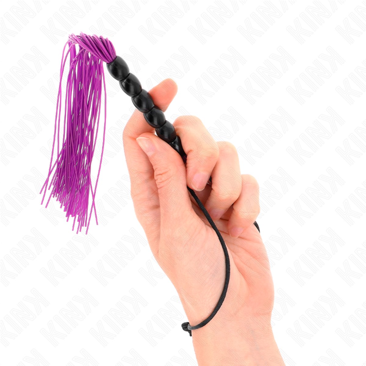 Mini Siliconen Whip met Paarse Kralen