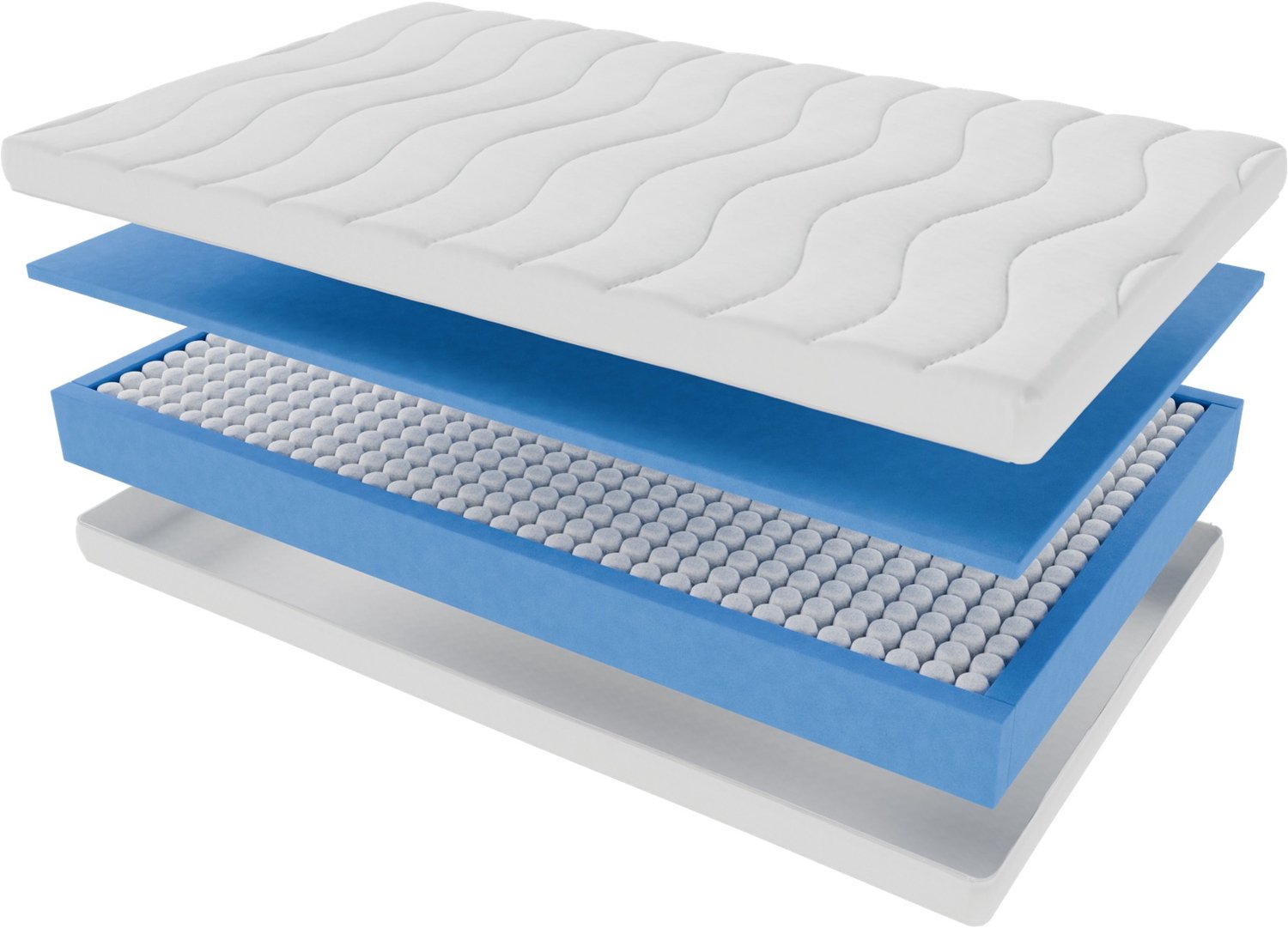 Toros Bedden 120x200x21 Hybrid - Pocket Vering - Afritsbare Hoes - Wit - Anti Allergisch - Matras