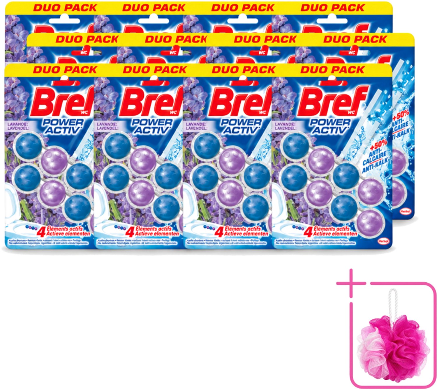 12 x Bref - Toiletblok - Lavender - Bulkverpakking - Toiletblok lavender - Douchemop - Reiniging toilet