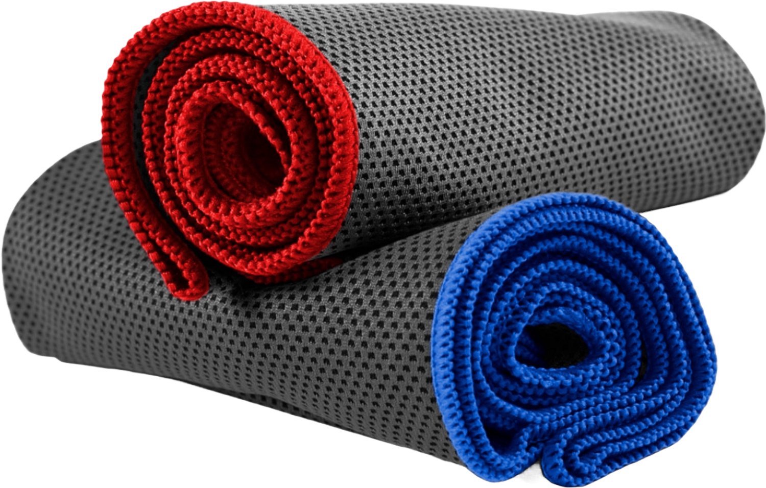 NirvanaShape - microvezel handdoek - verkoelende handdoek - koelhanddoek met directe verkoeling - ultralichte cooling towel - 80 x 30 cm - Grijs / Rode Rand