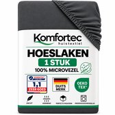 Komfortec Hoeslaken 90x200 cm - tot 30cm Matrashoogte - Rondom Elastiek - Antraciet