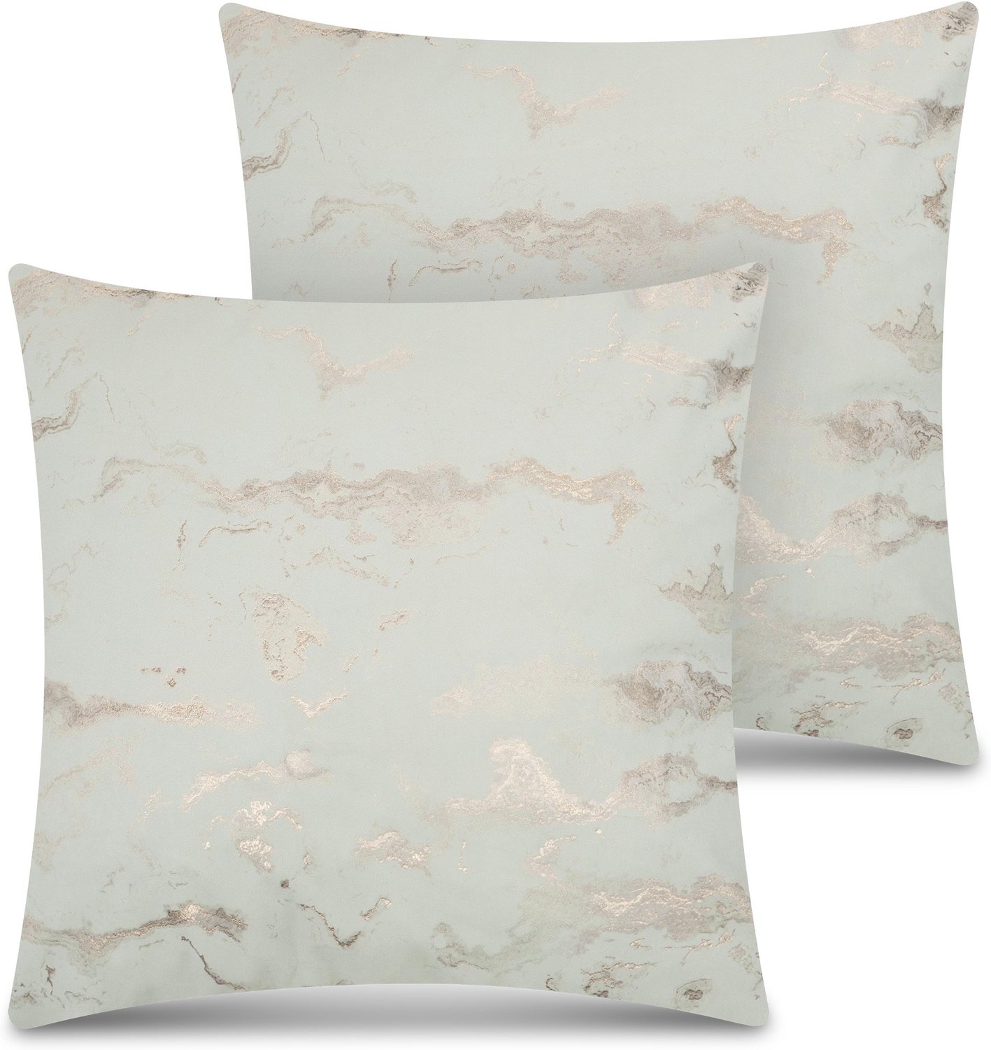 2 kussenslopen met marmermotief, 45 x 45 cm, „Carrara“