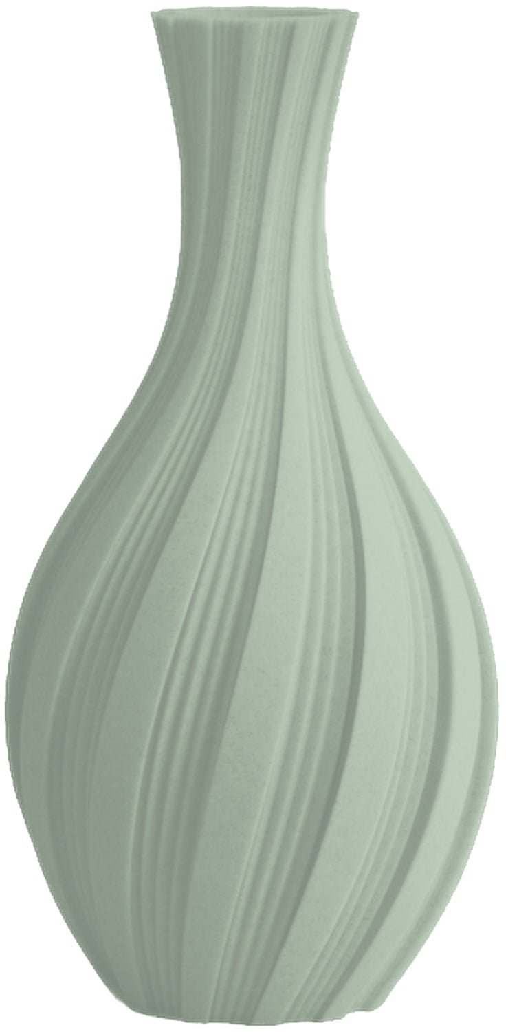 Layvo LUMI Vaas - Salie - D13 x H25 cm - droogbloemen vaas - organische vaas - gerecycled plastic