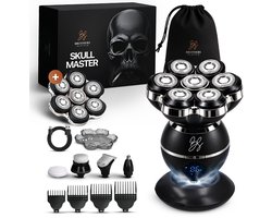 Scheerapparaat Mannen 8-in-1 - Skull Master Pro + Extra Scheerkop – Zwart - Hoofd Scheerapparaat - Head Shaver - Brothers in Style