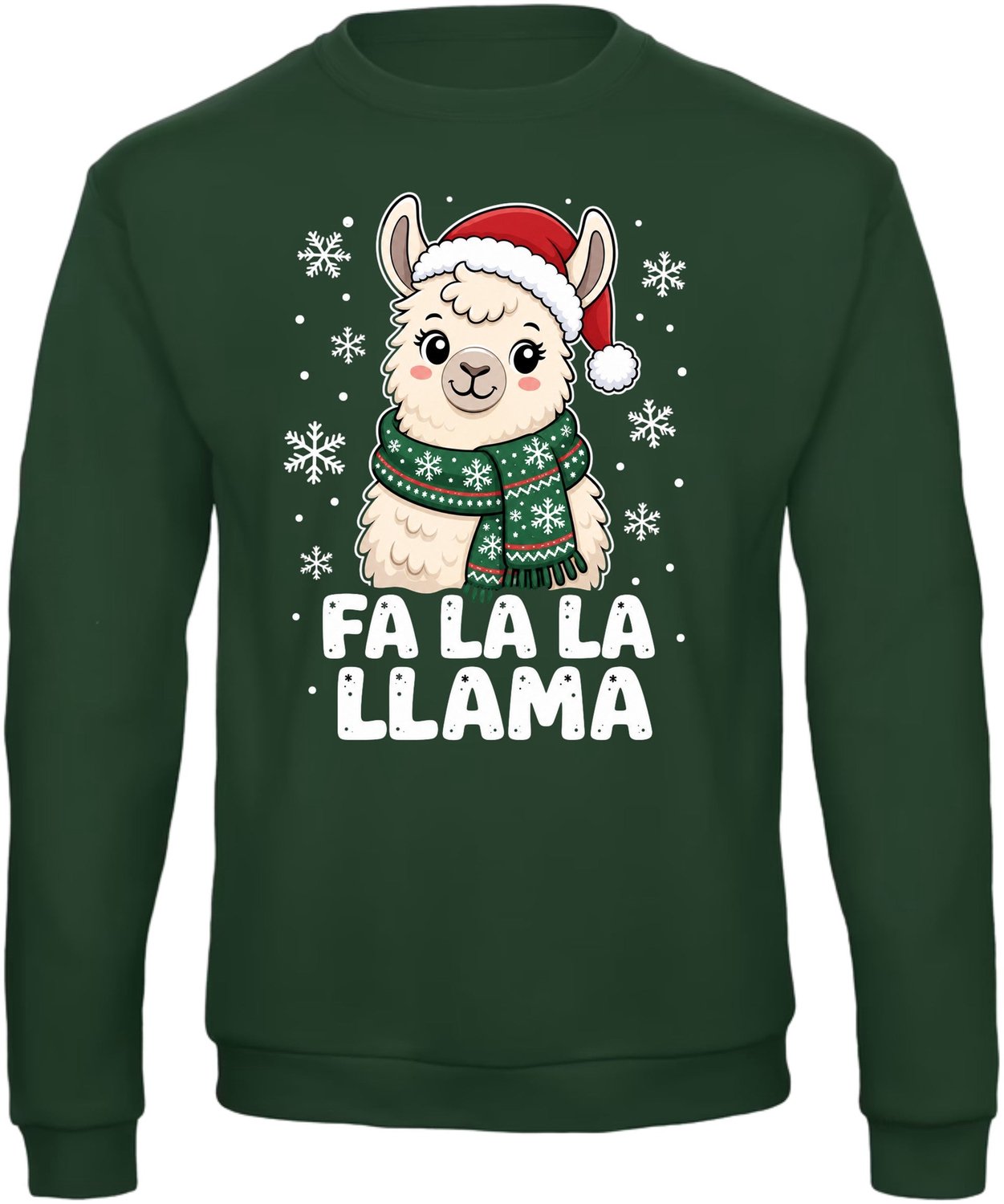 Fa La La Llama Kersttrui - Dames Heren - Lama - Unisex - Kerst Cadeau - Grappig - Foute Kersttrui - Donkergroen - Maat XL