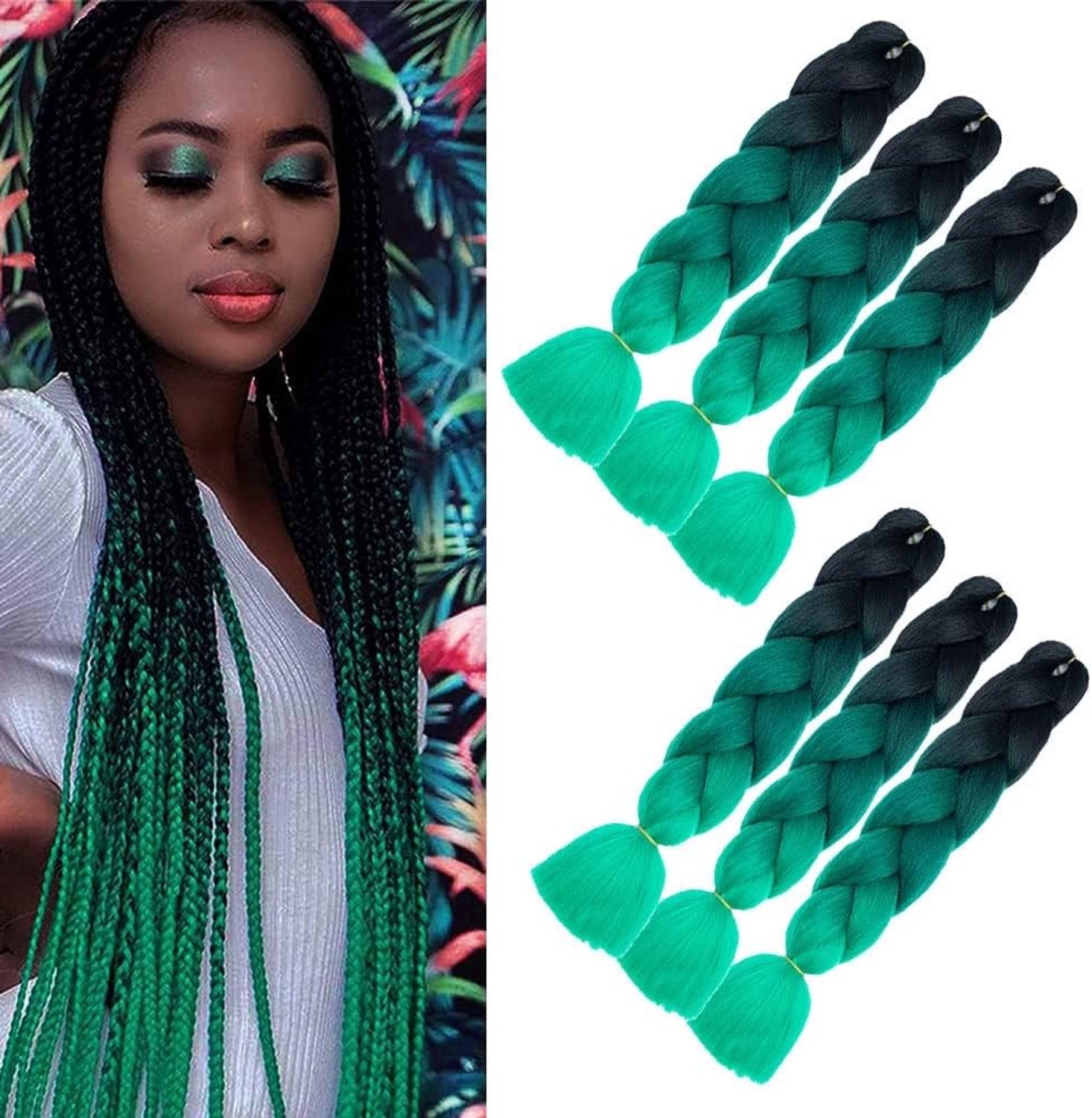 Kleurige Ombre Jumbo Synthetische Vlecht Haarset voor Vrouwen - 6 Stuks, Perfect voor Haarstyling en Vlechten