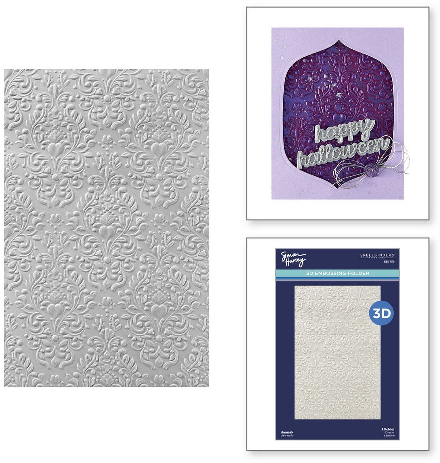Spellbinders 3D Embossing Folder - Damask - 14 x 21,6 cm