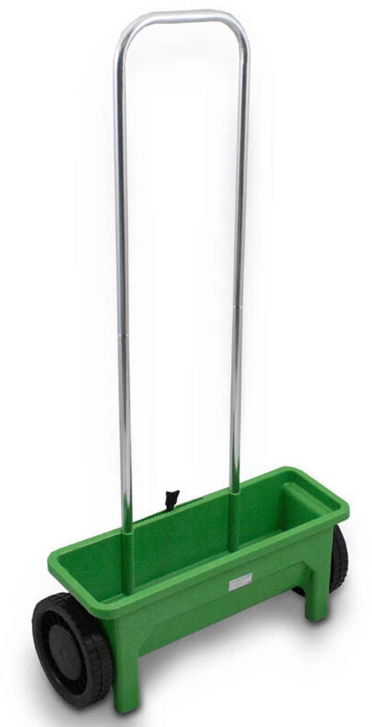 Strooiwagen - 12 liter - voor zaad, meststof en strooizout - groen
