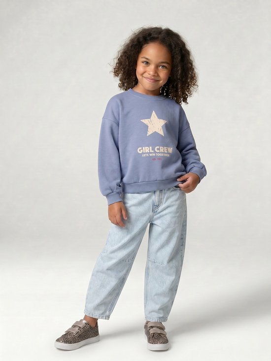 Ballonjeans meisje gebleekt denim
