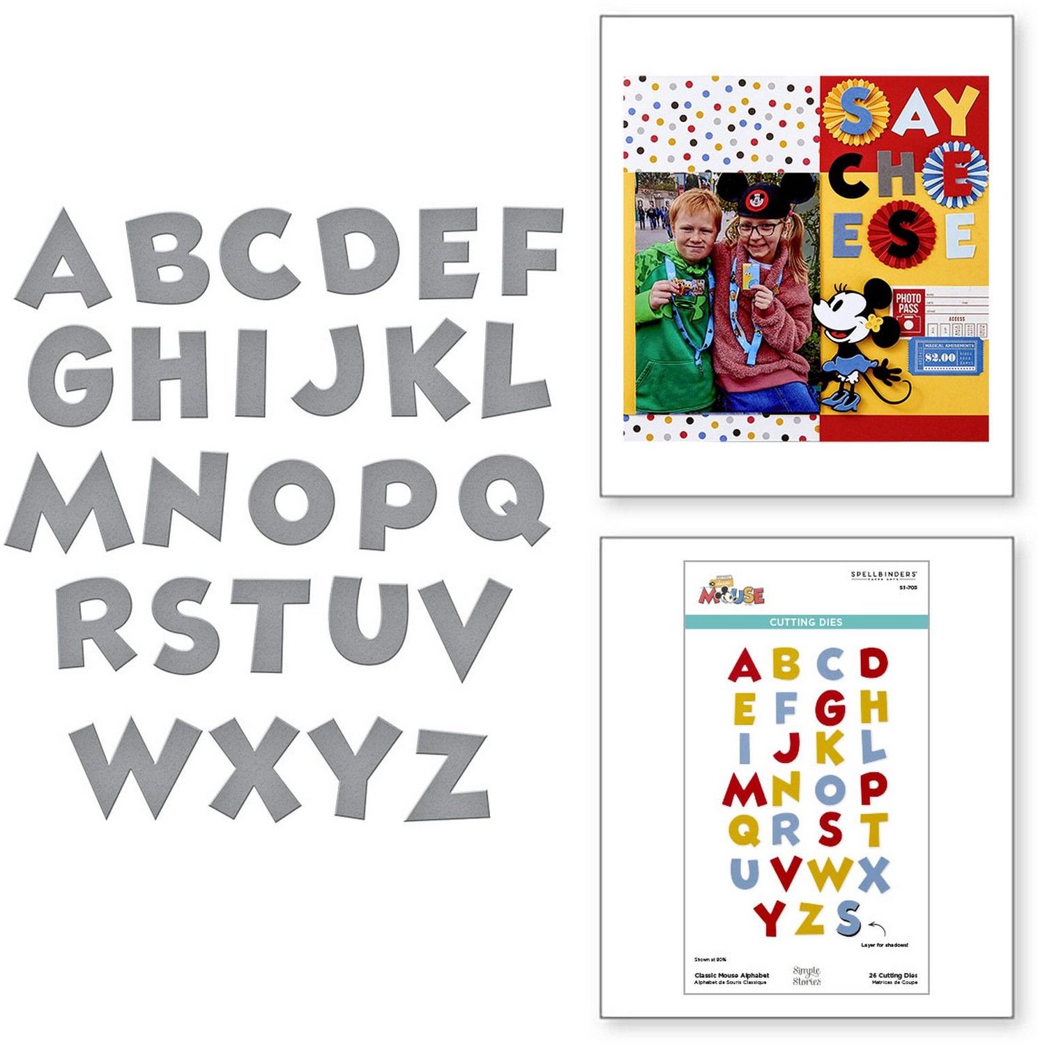 Spellbinders Snijmallen - Classic Mouse Alphabet - 26 st.