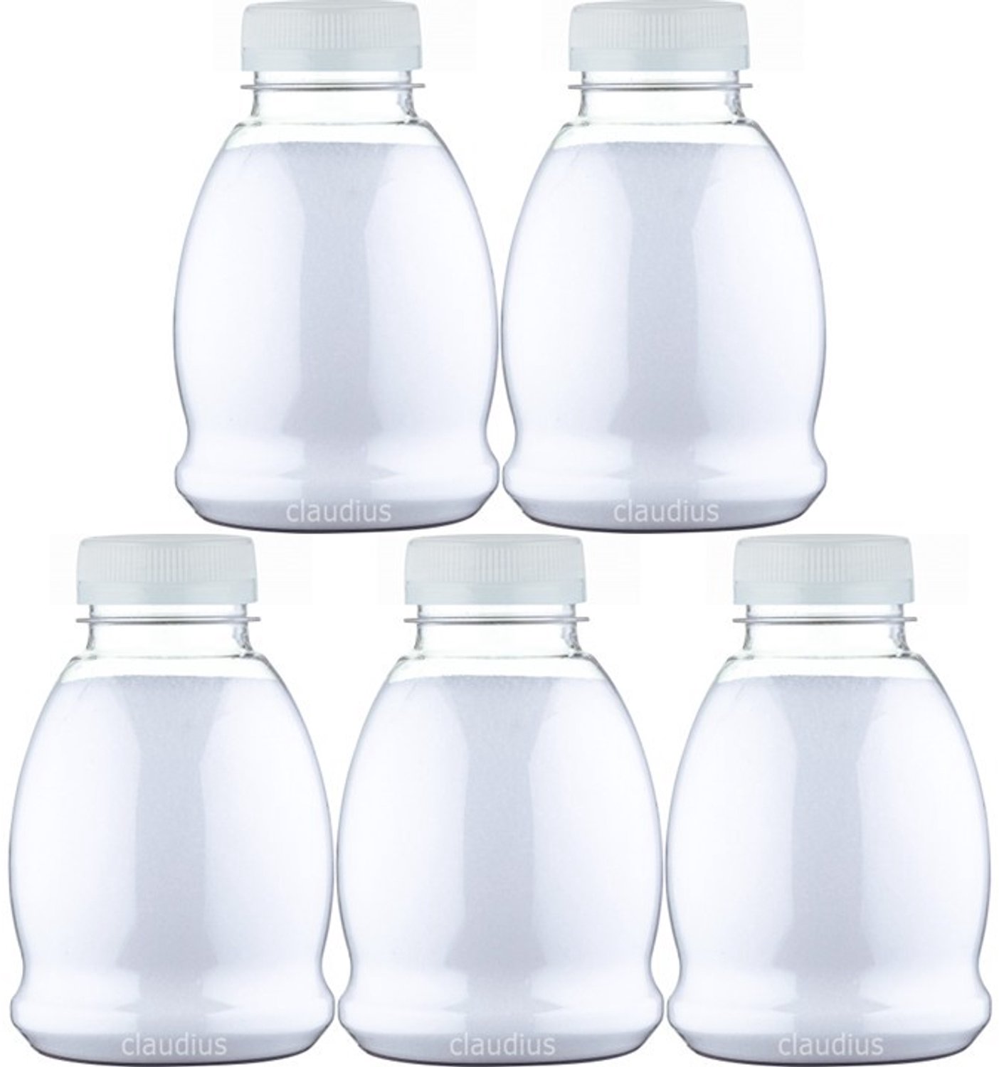 Claudius Scrubzout Perzik - 375 gram - Fles met transparante dop - Set van 5 stuks - Hydraterende Lichaamsscrub - Body Scrub