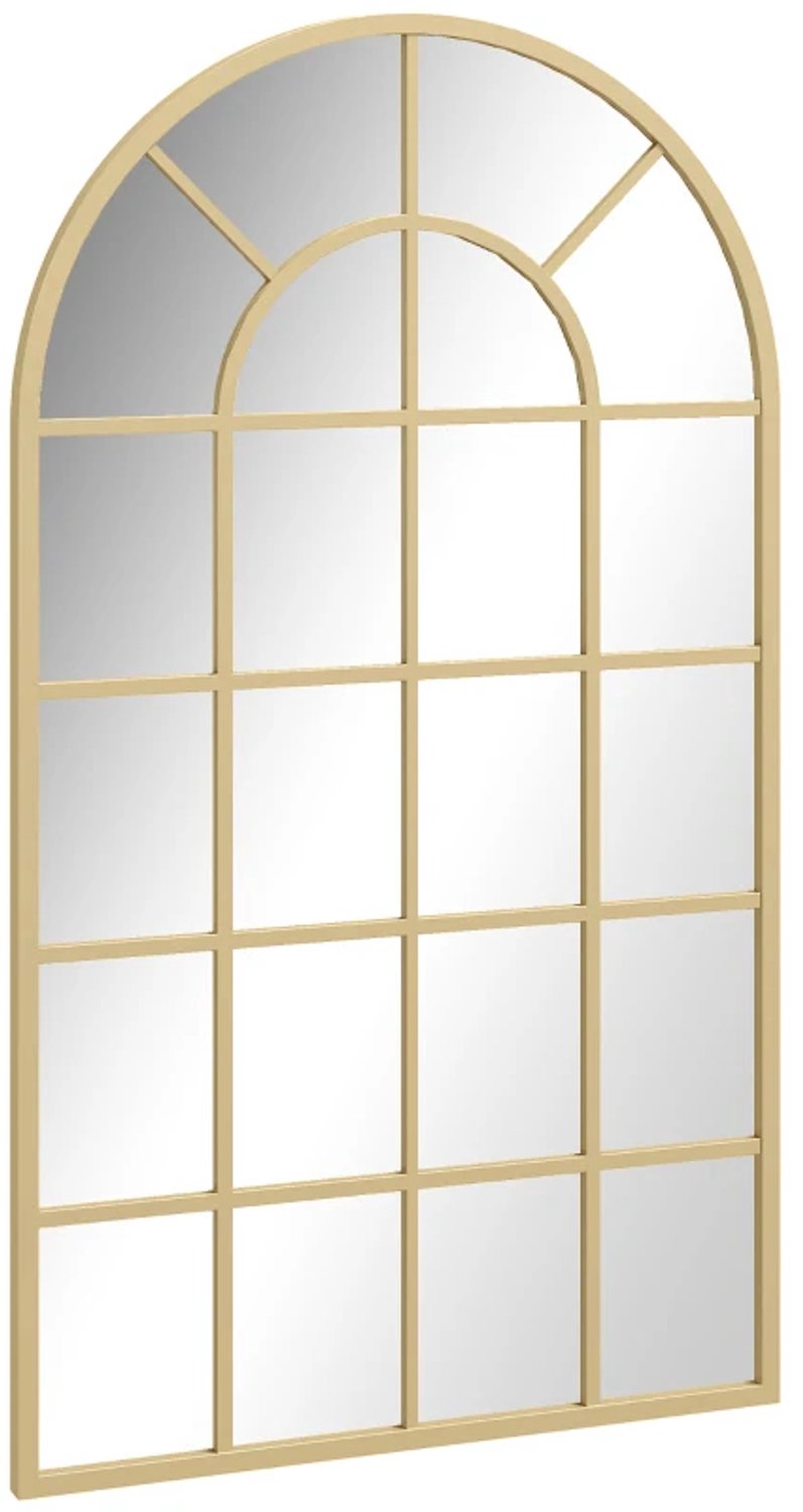 ZYLARO Wandspiegel - Raamdesign - Halspiegel - Metalen frame - 110 x 65 cm - Goud