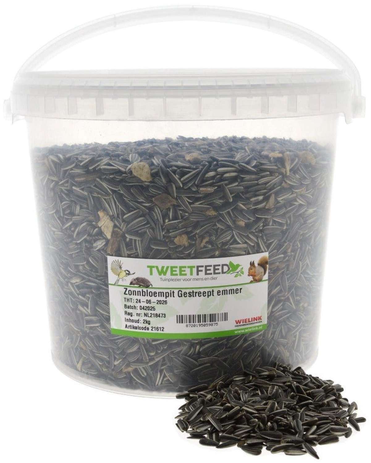 Tweetfeed Zonnebloempitten Gestreept 2 kg - Vogelvoer
