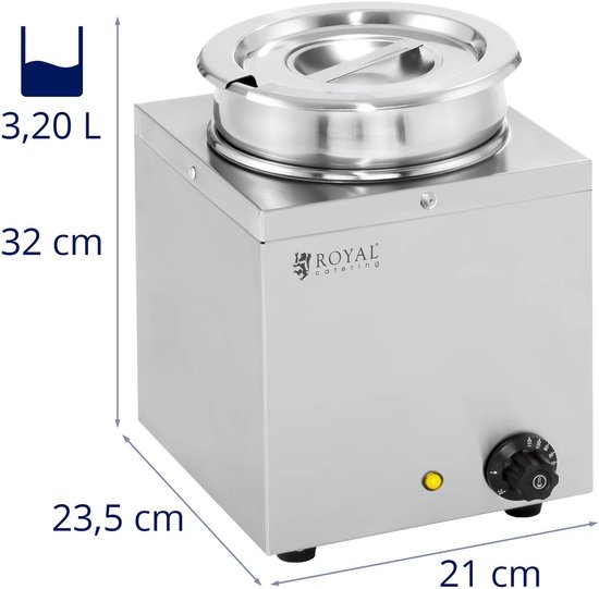 Bain Marie - 1 x 2,75 liter - 150 W - Royal Catering — afbeelding 4