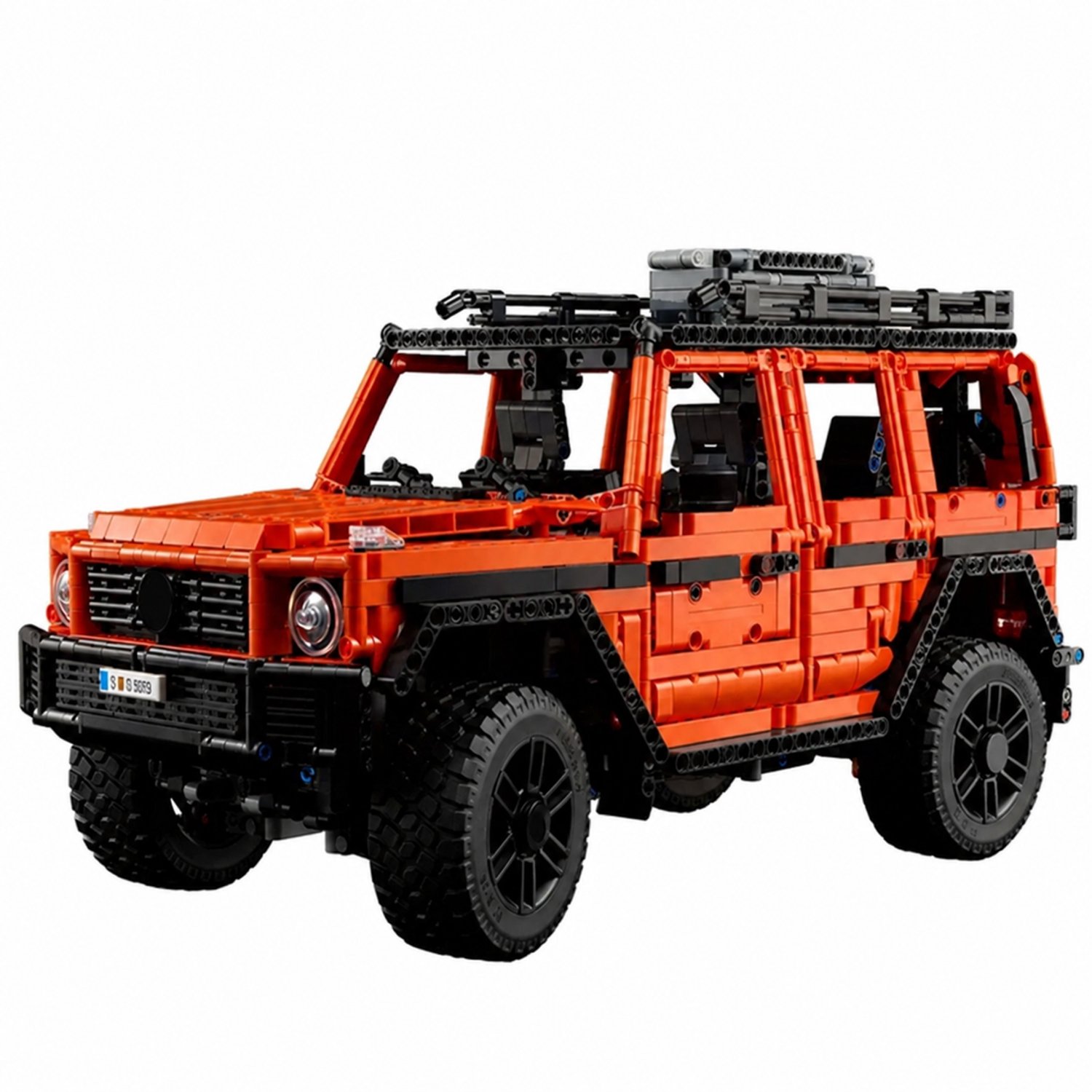 Veya Modelbouwpakketten volwassenen - Miniatuur bouwpakket - Terreinwagen - 2891 Onderdelen - Deuren openen - Oranje - 43x20x22cm