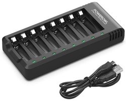 POWEROWL batterijlader - Ni-MH/Ni-CD AA/AAA met snellader en LED-displays