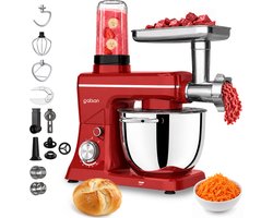 Gatson Multifunctionele Keukenmachine - Blender, Vleesmolen, Koekjesmaker & Groentesnijder - Keukenmixer - Keukenrobot - Foodprocessor - Mixer Met Mengkom