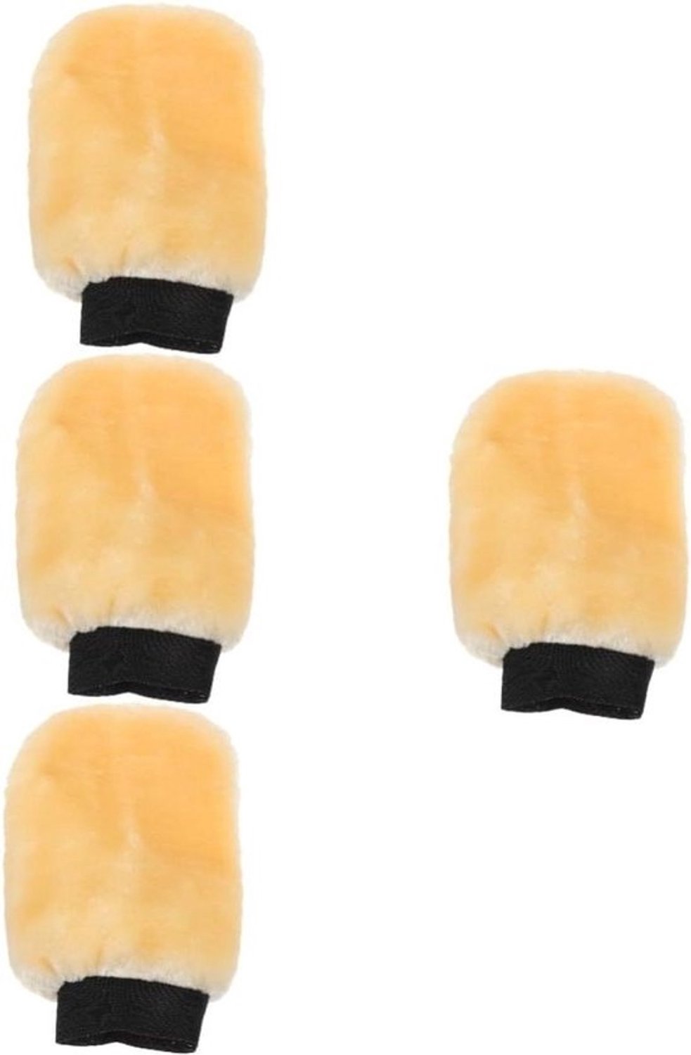 Autowashandschoenen - Washandjes voor de auto - Voertuigen reinigen - Zacht pluche - 23.5x15.5x3cm - Beige
