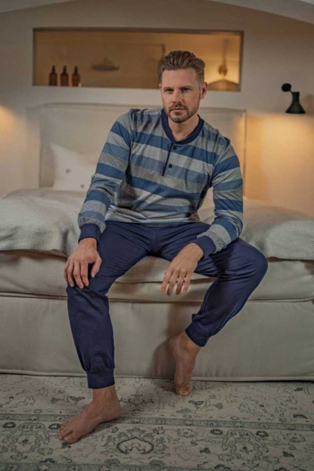 Ringella Katoenen dames pyjama rookgrijs Ringella - Grijs - Maat - 58