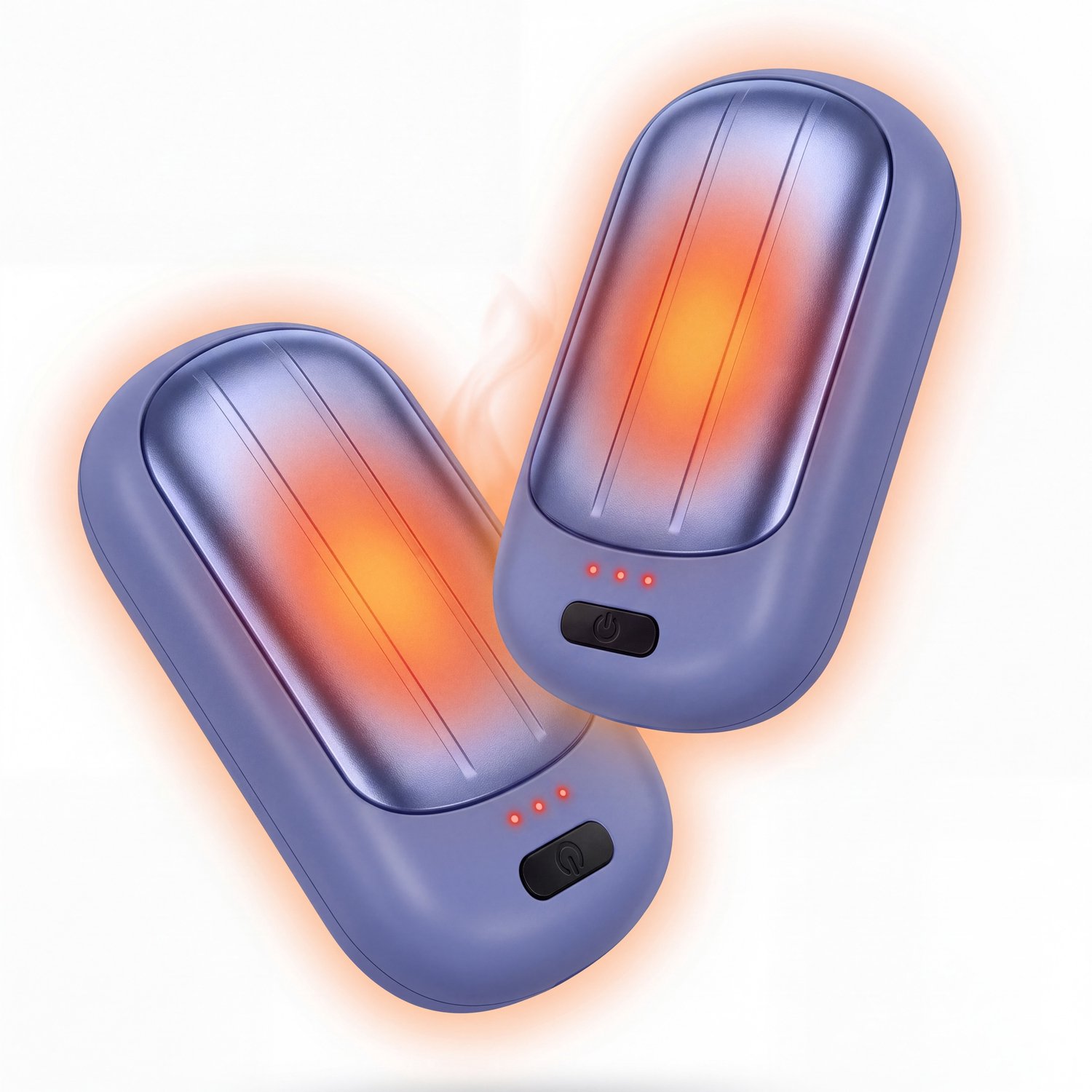 Oplaadbare Handwarmers 2 Stuks - Elektrische Handverwarmers met 3 Krachtige Warmtestanden - Herbruikbare Handenwarmer USB-C - Handenwarmer tot 4 uur Verwarmd - Compacte Handwarmers - Handen Warmer Oplaadbaar - Pocket Warmer - Paars - Silvergear