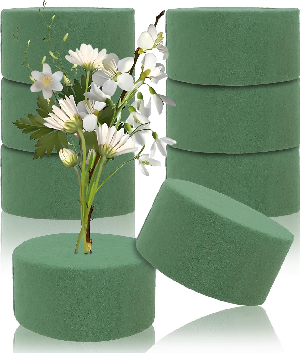 Steekschuim ronde 4 cm - nat en droogschuim - set van 8 - ideaal voor bloemstukken - m-winkel