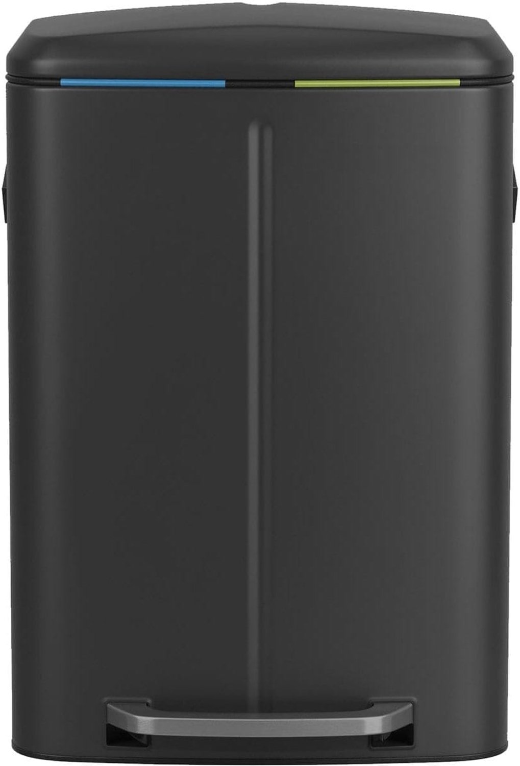 Klarven® Prullenbak 2 Vakken - Prullenbak 60 Liter - Prullenbak 50 Liter - Softclose Prullenbak Zwart - Dubbele Afvalbak met Softclose Deksel
