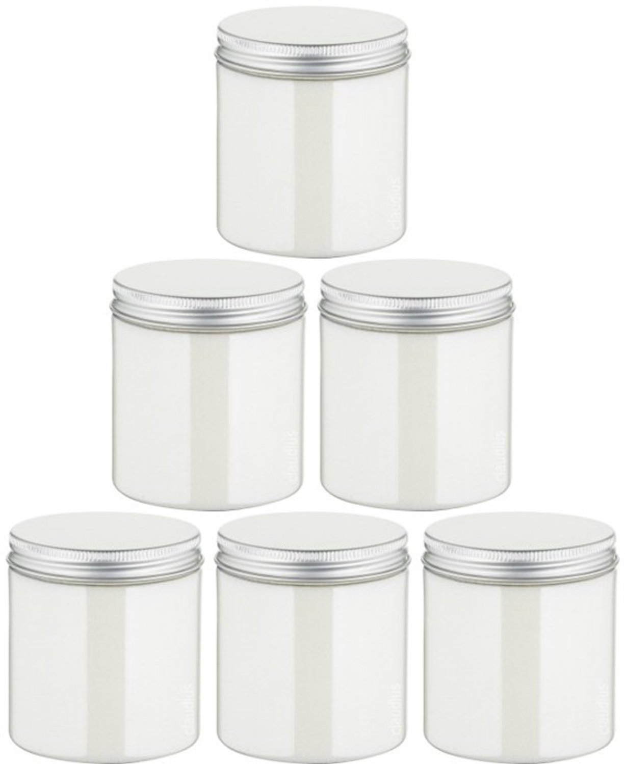 Claudius Scrubzout White Lotus - 300 gram - Pot met aluminium deksel - set van 6 stuks - Hydraterende Lichaamsscrub - Body Scrub