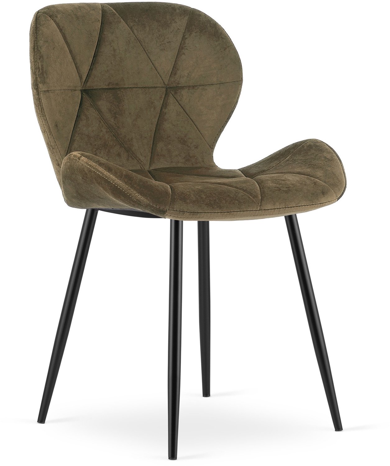 Oskar MANGO Eetkamerstoel – Bruin Velvet – Zwarte Poten – Comfortabele Gestoffeerde Zitting – Modern Design – Velvet Stoel voor Woonkamer, Keuken en Eetkamer – Max. 110 kg