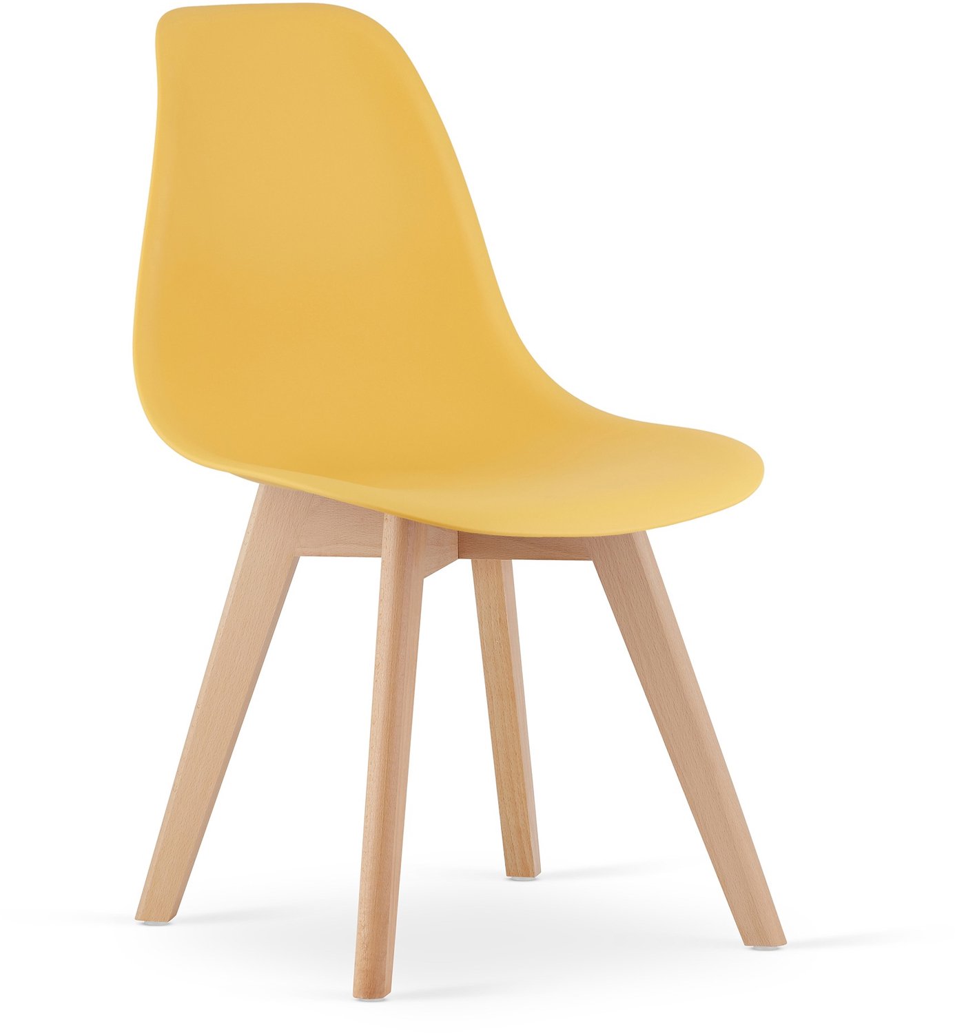 LEOBERT KITO Eetkamerstoel – Groen Kunststof – Naturelkleurige Kunststof Poten – Moderne Kuipstoel – Modern Design – Voor Eettafel, Keuken en Eetkamer