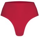 Rode high-waist string met een naadloos ontwerp.