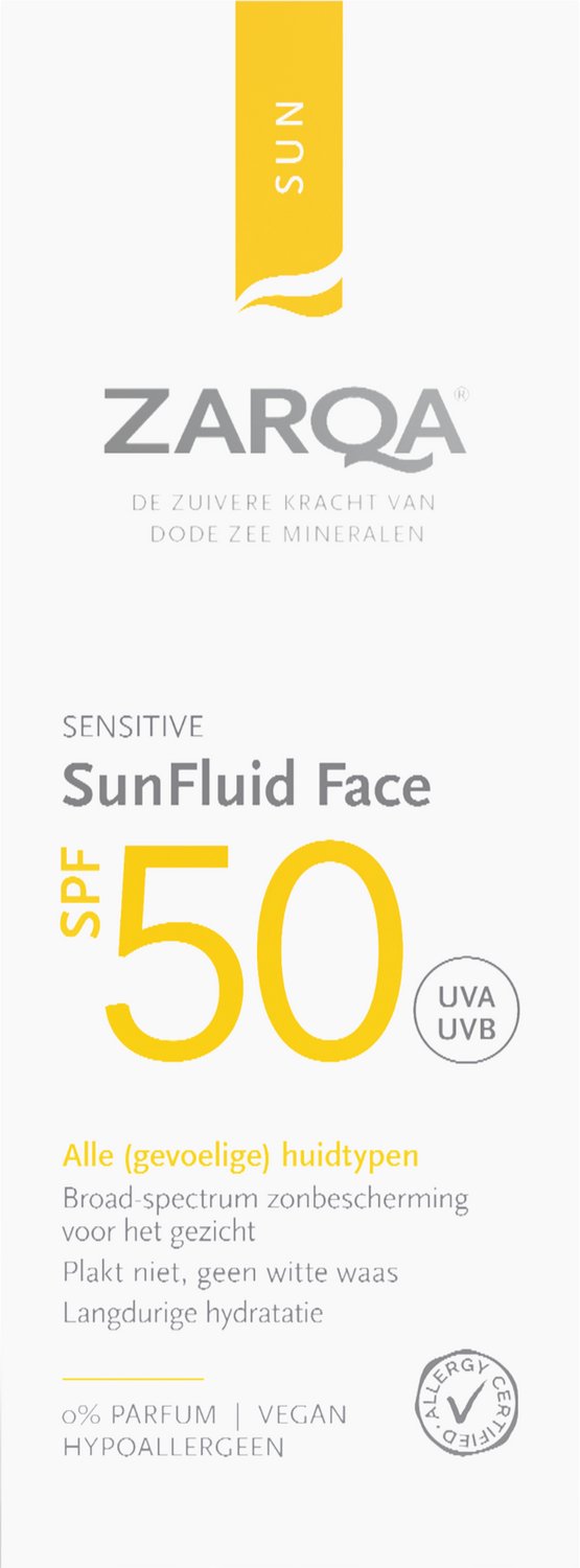 ZARQA SunFluid Face SPF50 Sensitive- 3 x 50 ml - Voordeelverpakking