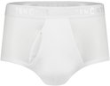 Witte Ten Cate slip van stretchkatoen met functionele gulp en witte elastische tailleband met Ten Cate logo.