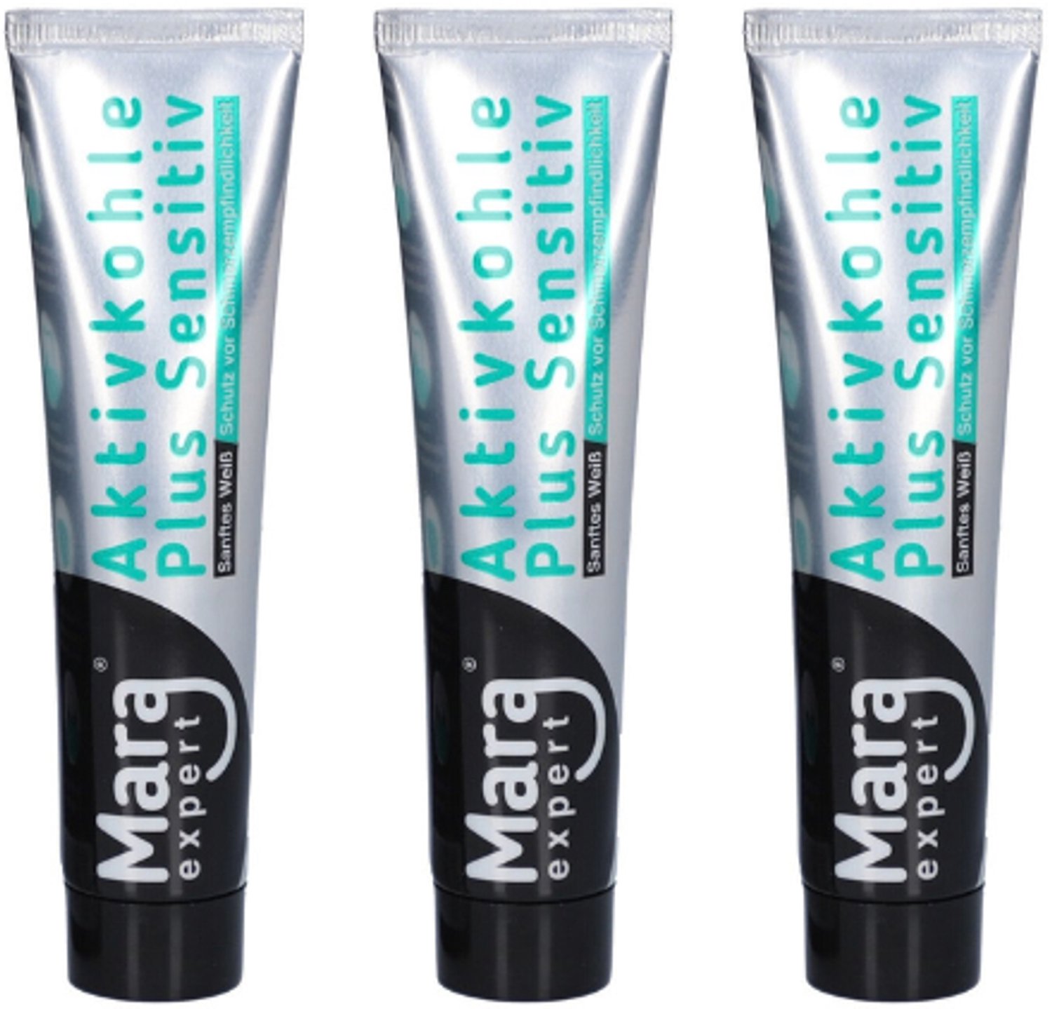 Mara Expert Aktivkohle Plus Sensitiv Tandpasta - Actieve Kool & Kaliumcitraat - 3 x 75 ml