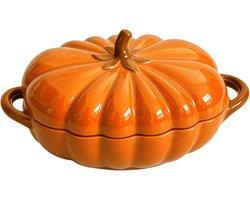 KZQ Keramische Kom Met Deksel En Handvatten - Halloween Pompoensoepkommen Voor Herfst En Feestelijke Maaltijden