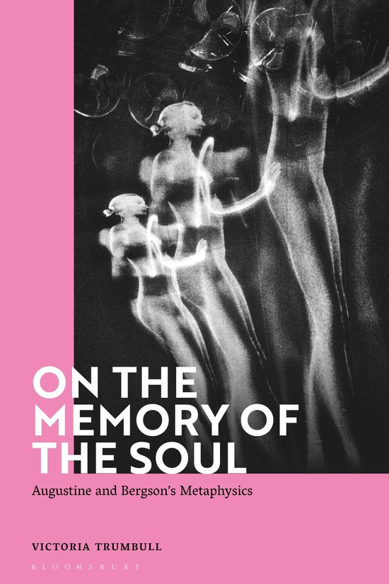 Boekomslag: zwart-witfoto van dansende figuren op een roze achtergrond, met de titel 'On the Memory of the Soul'.