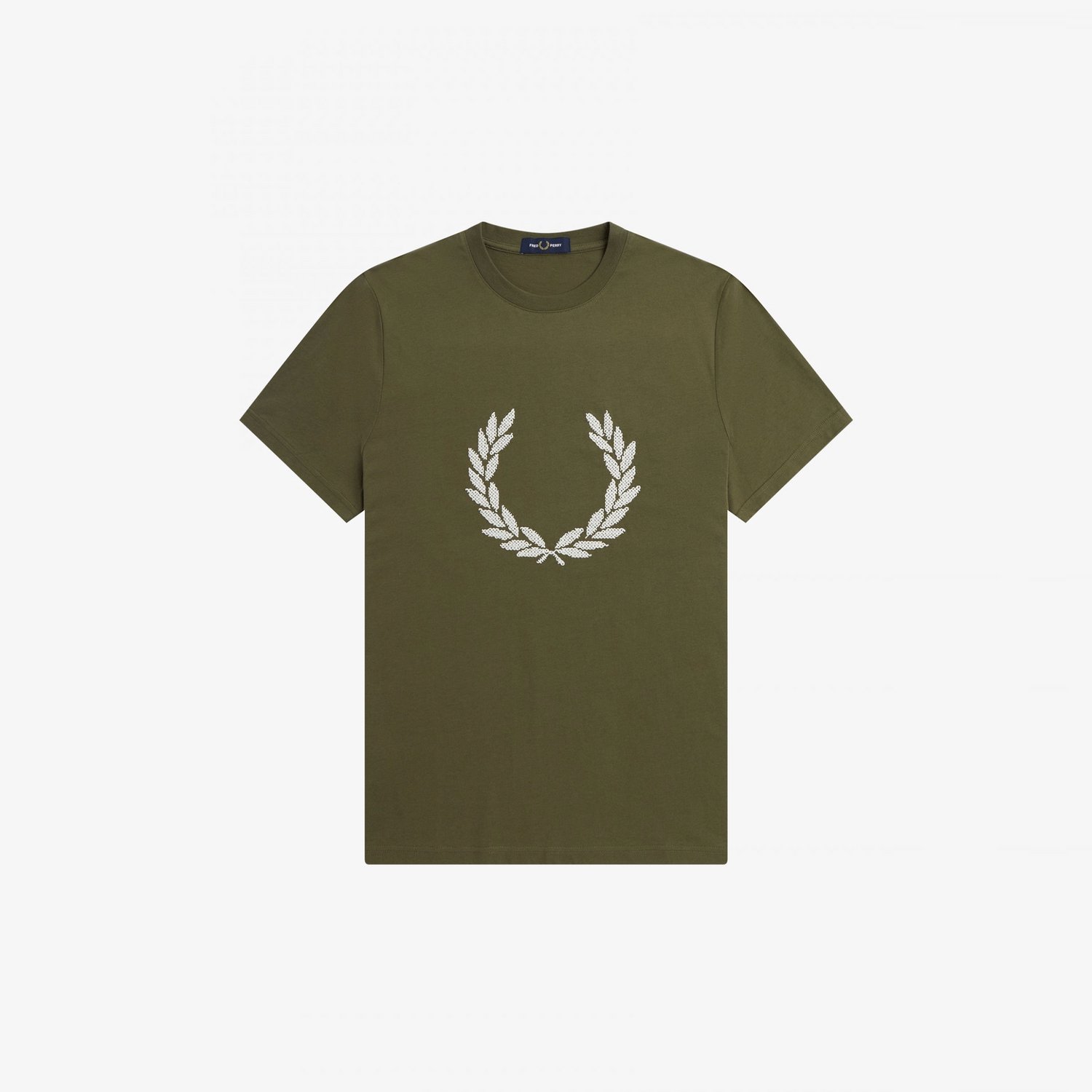 Fred Perry M5665 Cross Stitch T-shirt heren Uniform Groen