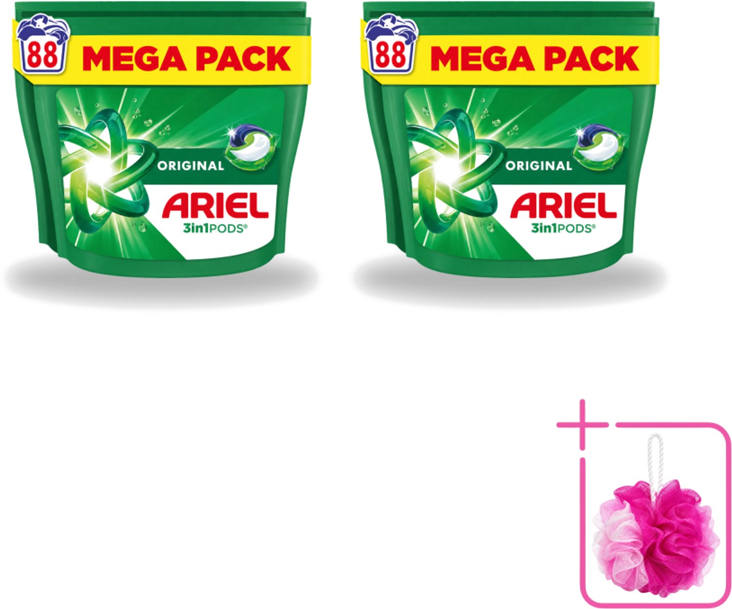 2 x Ariel - 3in1 Wasmiddel Pods - Original - 88 Pods - Bulkverpakking - Wasmiddel pod - Douchemop - 3 in 1 wasmiddel