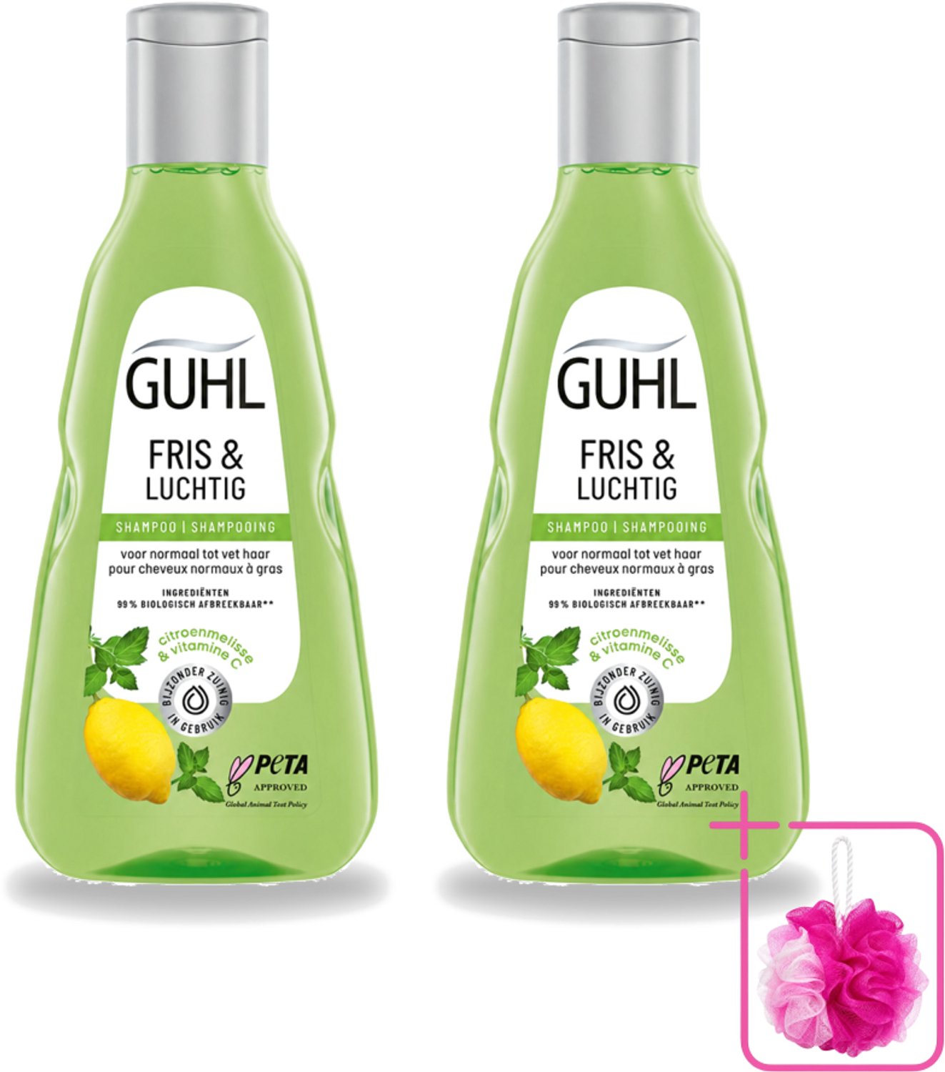 2 x Guhl - Shampoo - Fris & Luchtig - 250 ml - Bulkverpakking - Fris haar - Douchemop - Luchtig haar