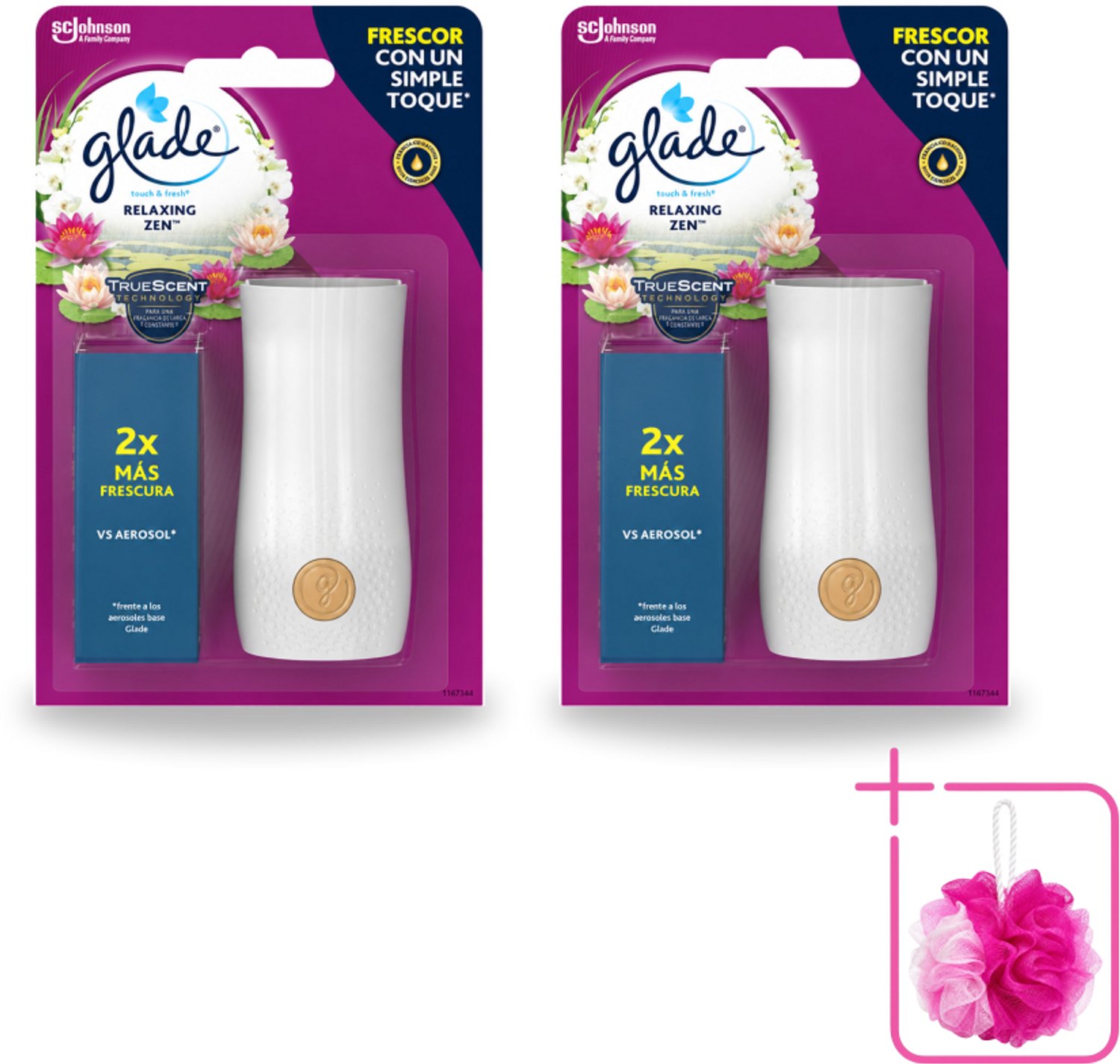 2 x Glade - Touch & Fresh - Relaxing Zen - 10 ml - Bulkverpakking - Ontspanning - Douchemop - Frisse geur