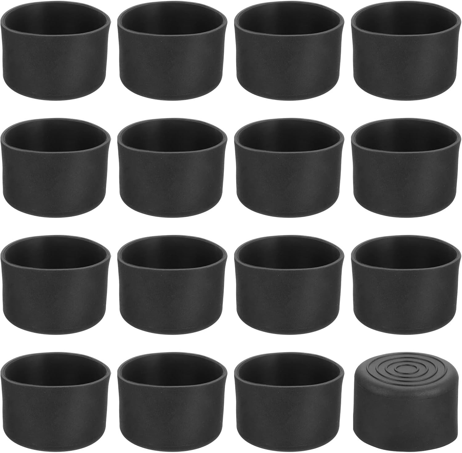 Set van 24 Stoelpootbeschermers - 35mm PVC Antislip Ronde Caps voor Meubels - Zwart Rubber Bescherming