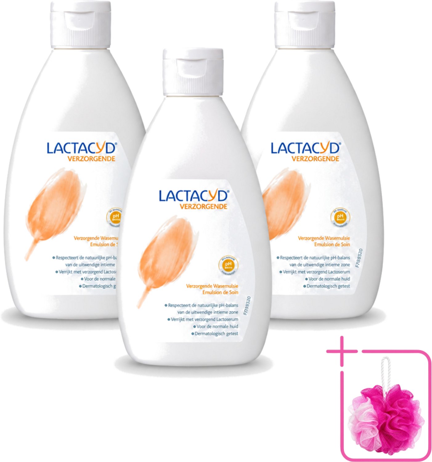 3 x Lactacyd – Verzorgende Wasemulsie – pH-vriendelijk – 300 ml - Bulkverpakking - Intieme wasemulsie - Douchemop - Milde intieme verzorging