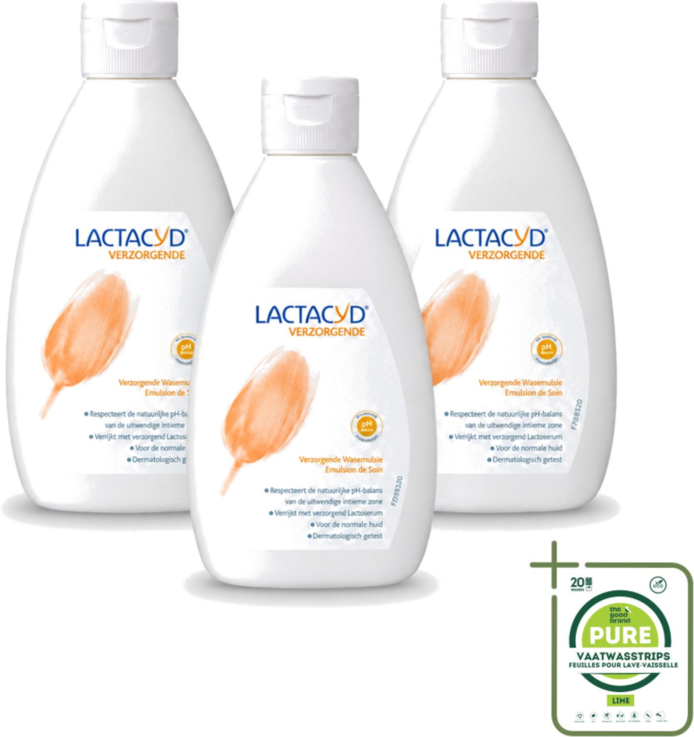 3 x Lactacyd – Verzorgende Wasemulsie – pH-vriendelijk – 300 ml - Grootverpakking - Vaatwasstrips - Intieme Wasemulsie - Milde Intieme Verzorging - Zeepvrij - PH-vriendelijk - Gevoelige Huid