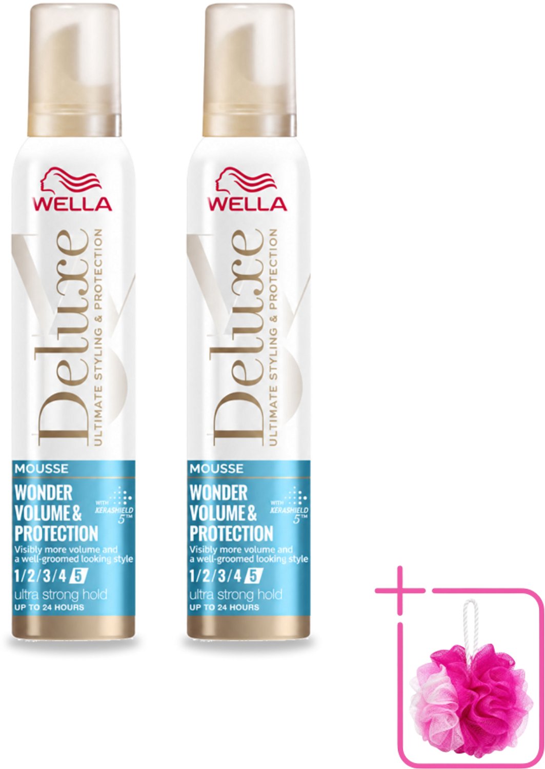 2 x Wella – Deluxe Volume & Protection – Haarmousse – 200 ml - Bulkverpakking - Haarmousse - Douchemop - Volume